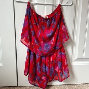 Honey Belle Red Floral Romper